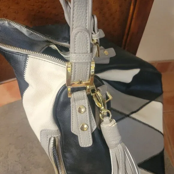 Steve Madden Black White and Gray large purse - Picture 4 of 12